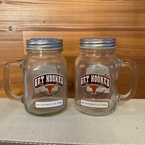 University of Texas glass mason jar mugs